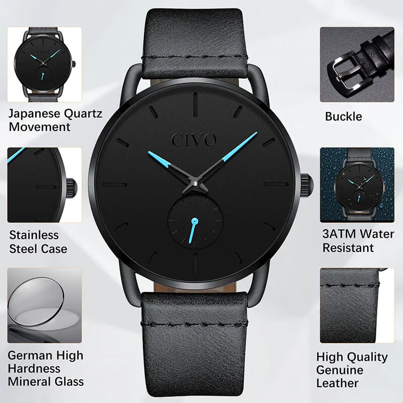 8085C | Quartz Men Watch | Leather Band