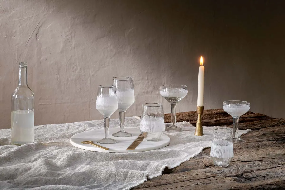Anara Etched Champagne Glass - Clear (Set of 4)