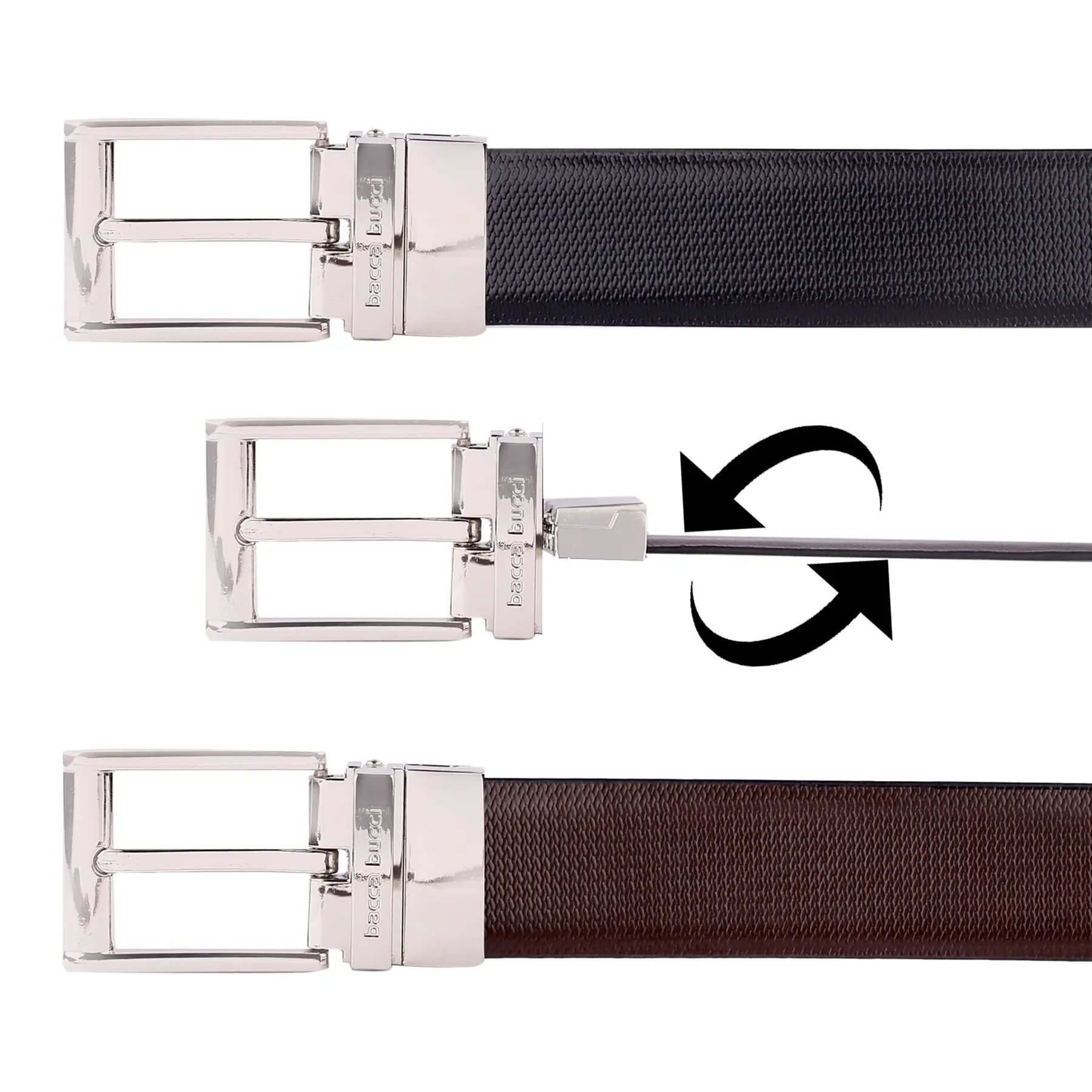 Bacca Bucci Auto reversible dress belt with Genuine Leather