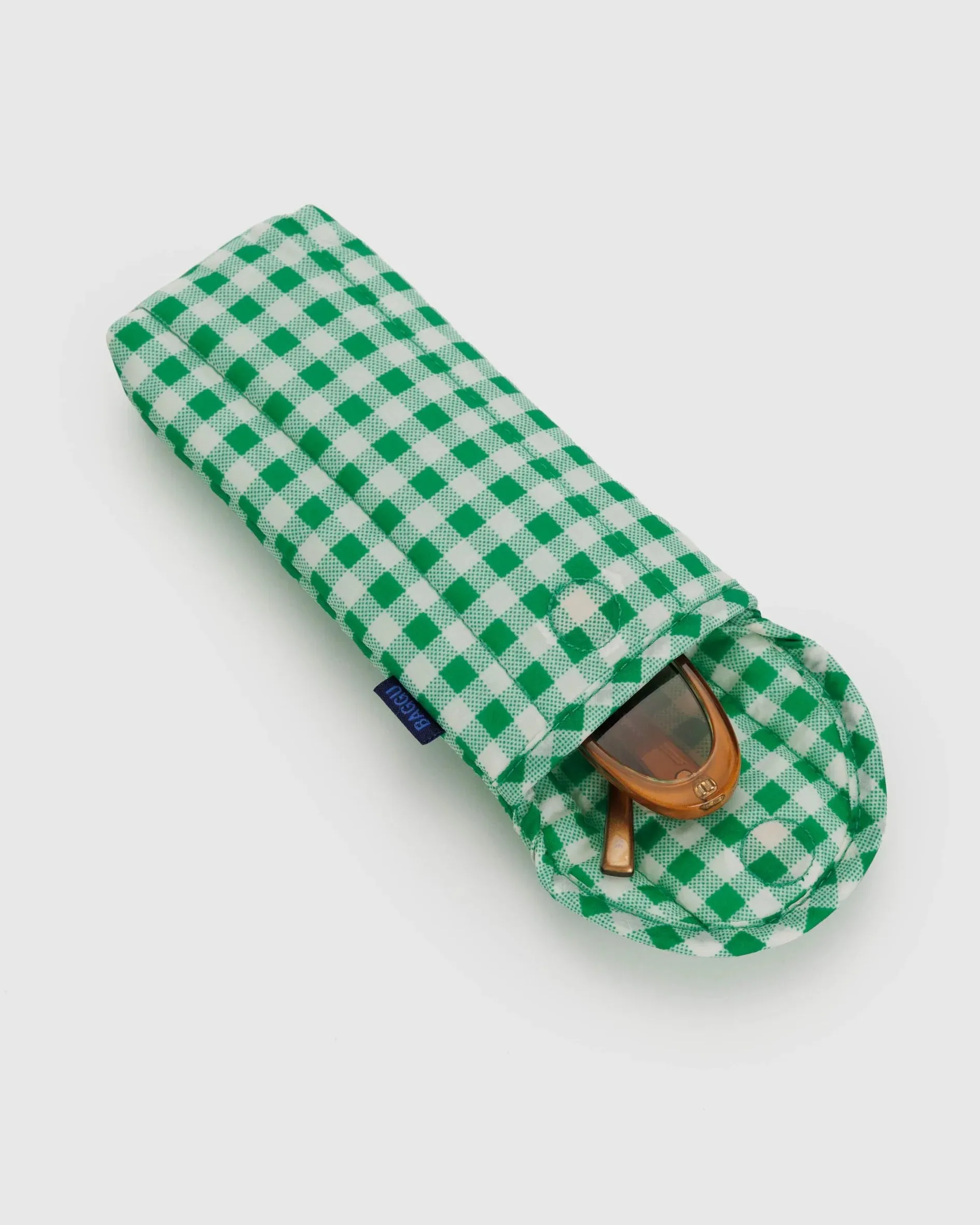 Baggu - Puffy Glasses Case - Green Gingham