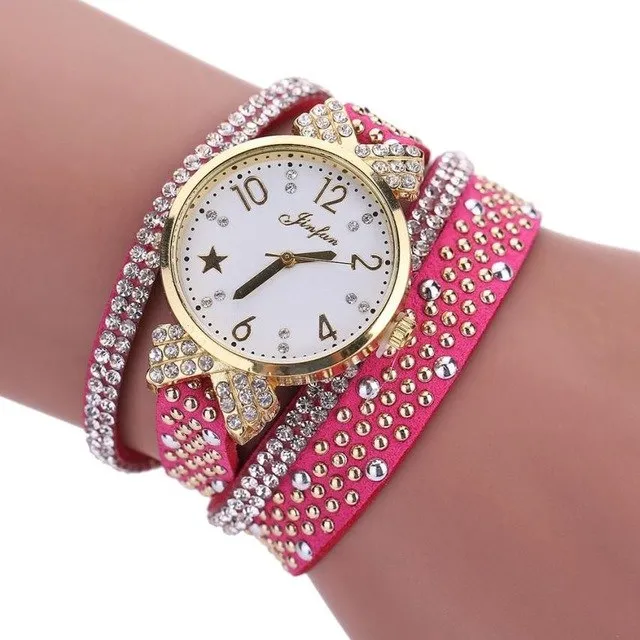 Best Sale 2018 Fashion Womens Bracelet Vintage Weave Wrap Quartz PU Leather Leaf Beads Wrist Watches lady watch Relogio Feminino