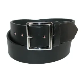 Boston Leather Men's Big & Tall Leather Garrison Belt with Hidden Elastic Stretch