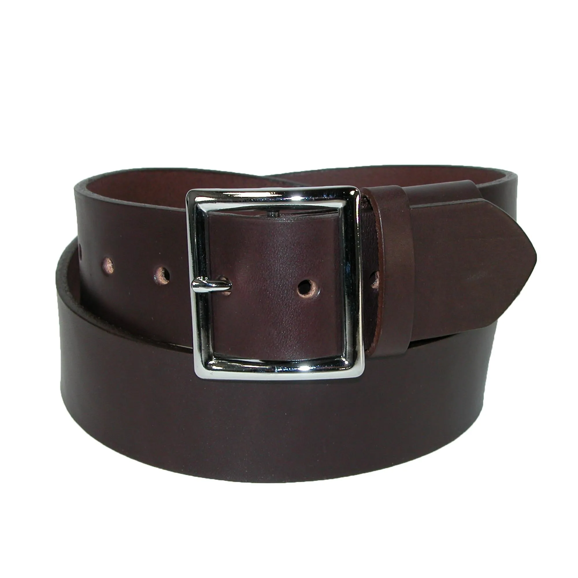 Boston Leather Men's Big & Tall Leather Garrison Belt with Hidden Elastic Stretch