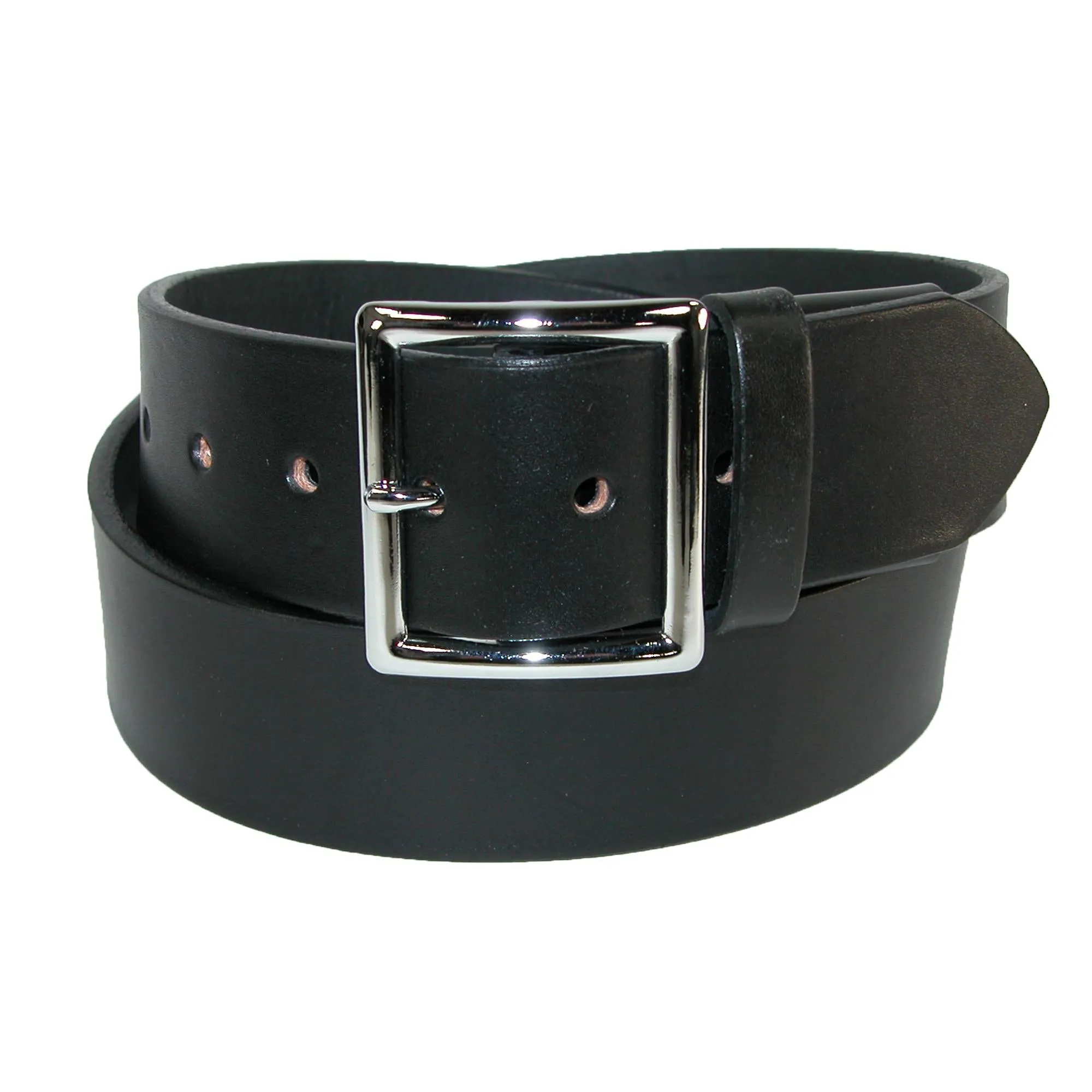 Boston Leather Men's Big & Tall Leather Garrison Belt with Hidden Elastic Stretch