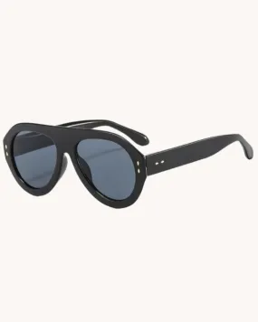Chunky Oversize Aviator Sunglasses -  Black