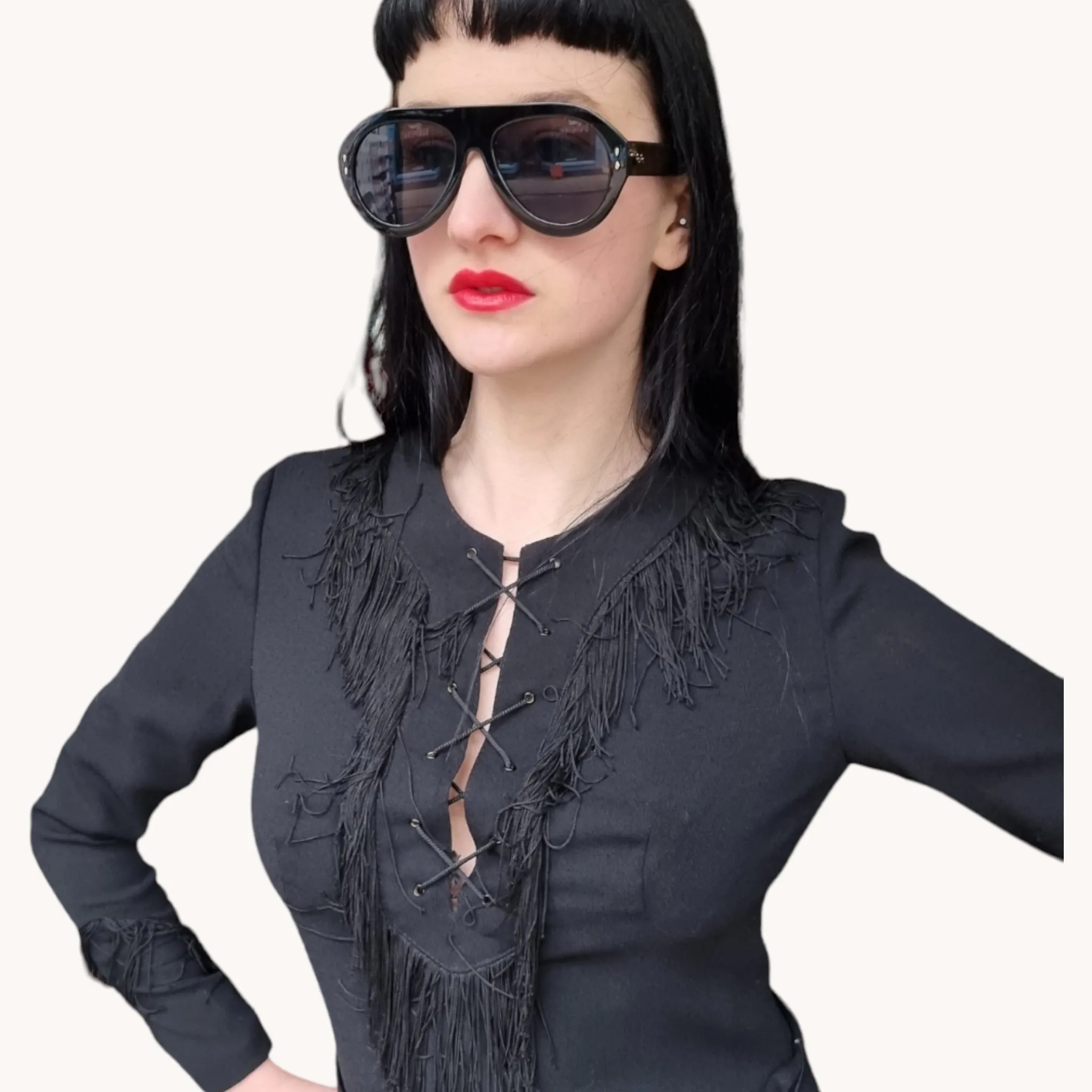 Chunky Oversize Aviator Sunglasses -  Black