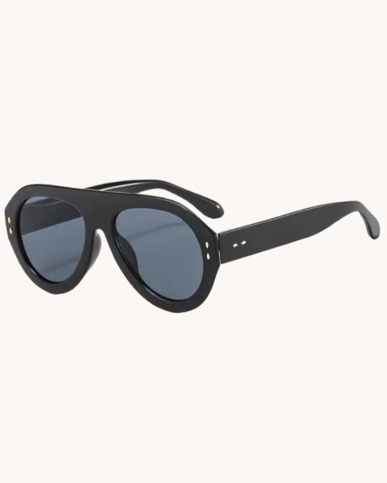 Chunky Oversize Aviator Sunglasses -  Black
