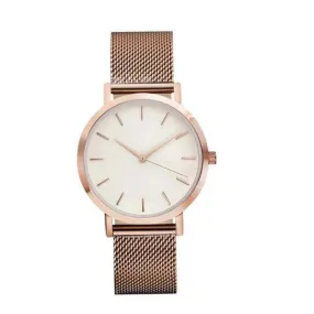 Crystal Stainless Steel Analog Quartz Unisex Wrist Watch