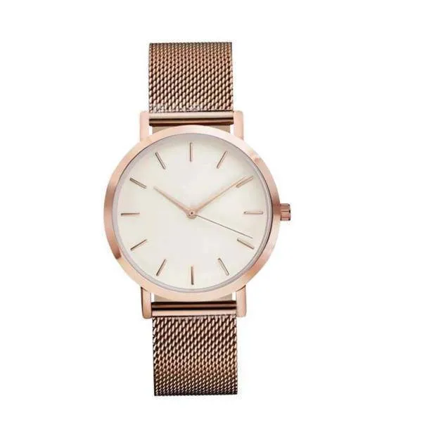 Crystal Stainless Steel Analog Quartz Unisex Wrist Watch