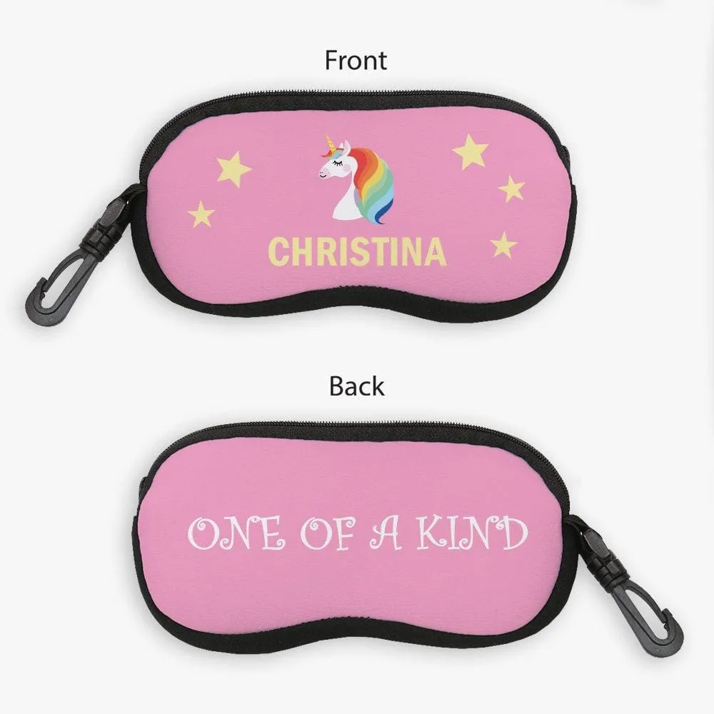 Custom Rainbow Unicorn Glasses Case