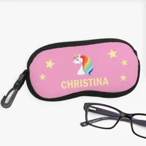 Custom Rainbow Unicorn Glasses Case