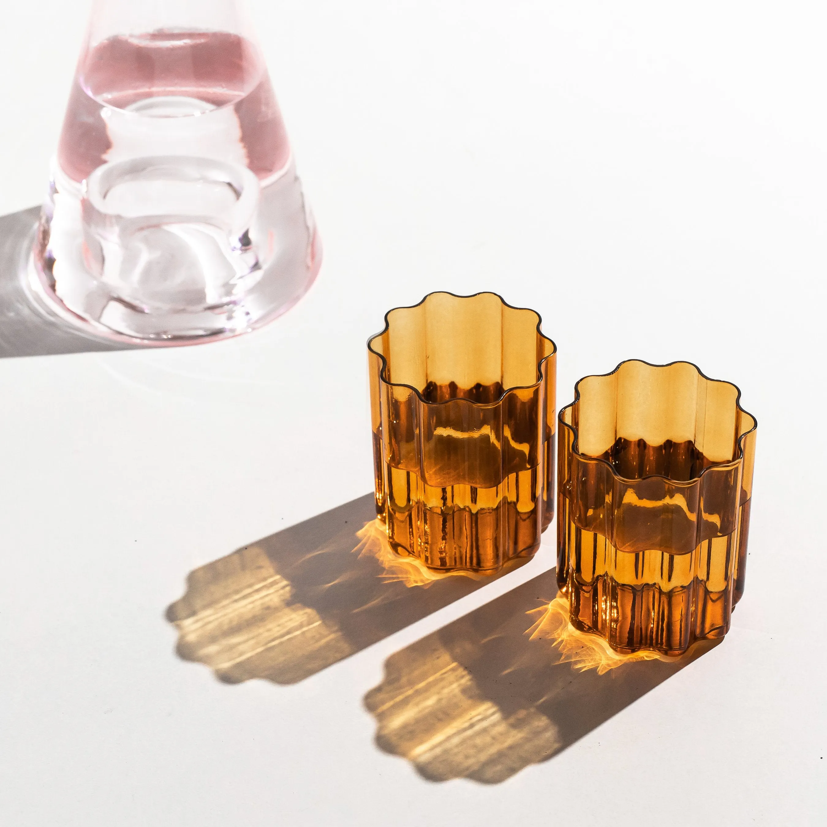 FAZEEK Wave Glass Set 2 AMBER