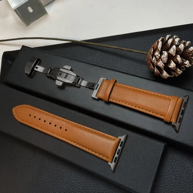 Genuine Leather Watchband Apple Watchs 44 | Leather Band Apple Watch Ultra - Genuine