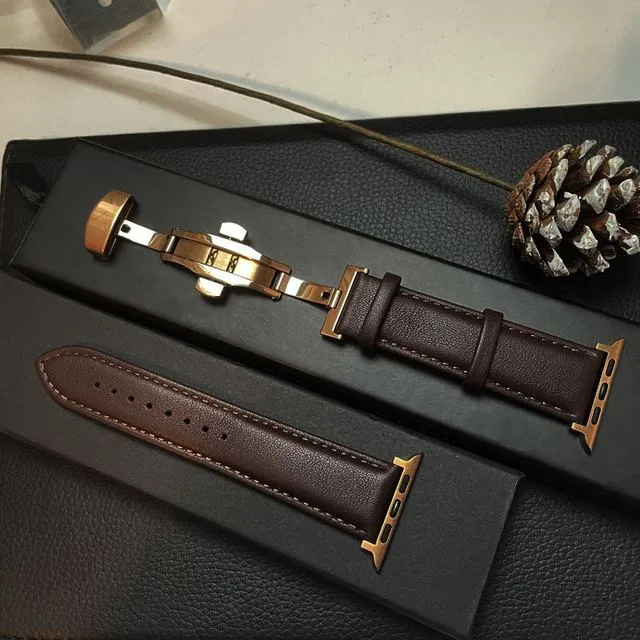 Genuine Leather Watchband Apple Watchs 44 | Leather Band Apple Watch Ultra - Genuine