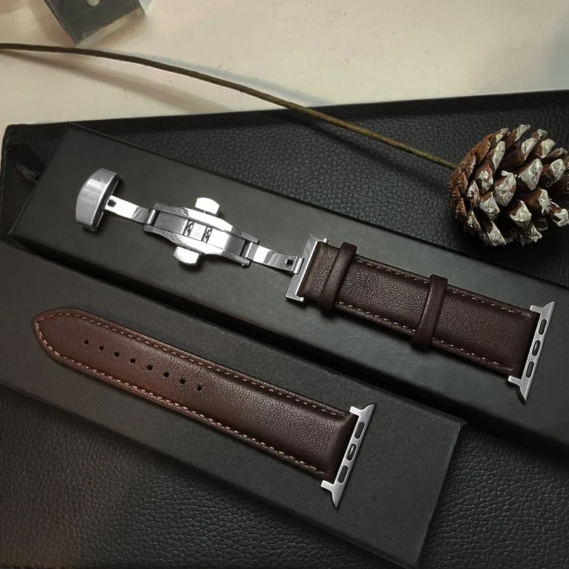 Genuine Leather Watchband Apple Watchs 44 | Leather Band Apple Watch Ultra - Genuine