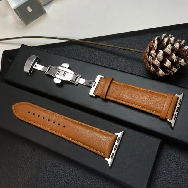 Genuine Leather Watchband Apple Watchs 44 | Leather Band Apple Watch Ultra - Genuine