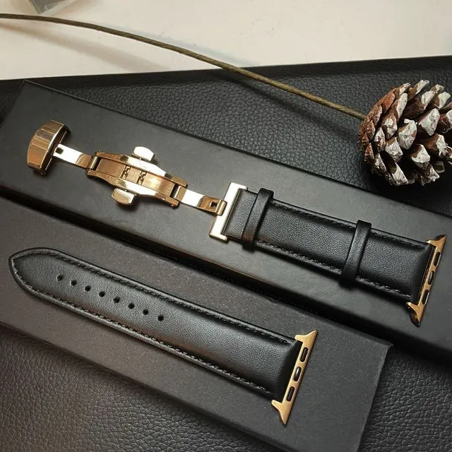 Genuine Leather Watchband Apple Watchs 44 | Leather Band Apple Watch Ultra - Genuine