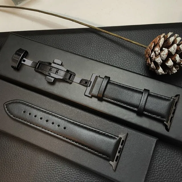 Genuine Leather Watchband Apple Watchs 44 | Leather Band Apple Watch Ultra - Genuine