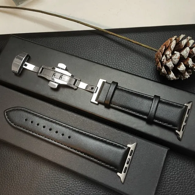 Genuine Leather Watchband Apple Watchs 44 | Leather Band Apple Watch Ultra - Genuine