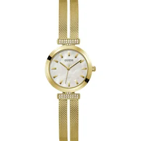 Guess Array Gold Tone Mesh Bracelet Strap Ladies Watch GW0471L2
