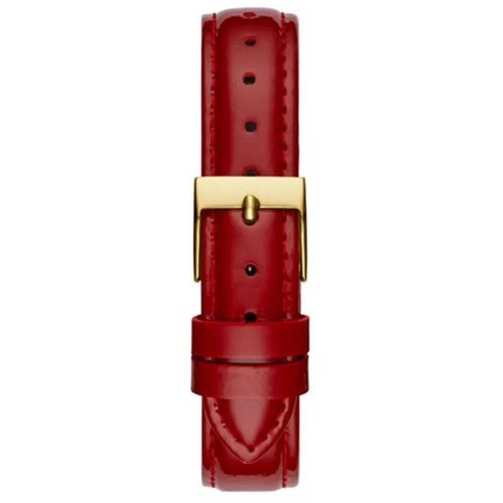 Guess Melody White Dial Red Leather Strap Ladies Watch GW0533L1