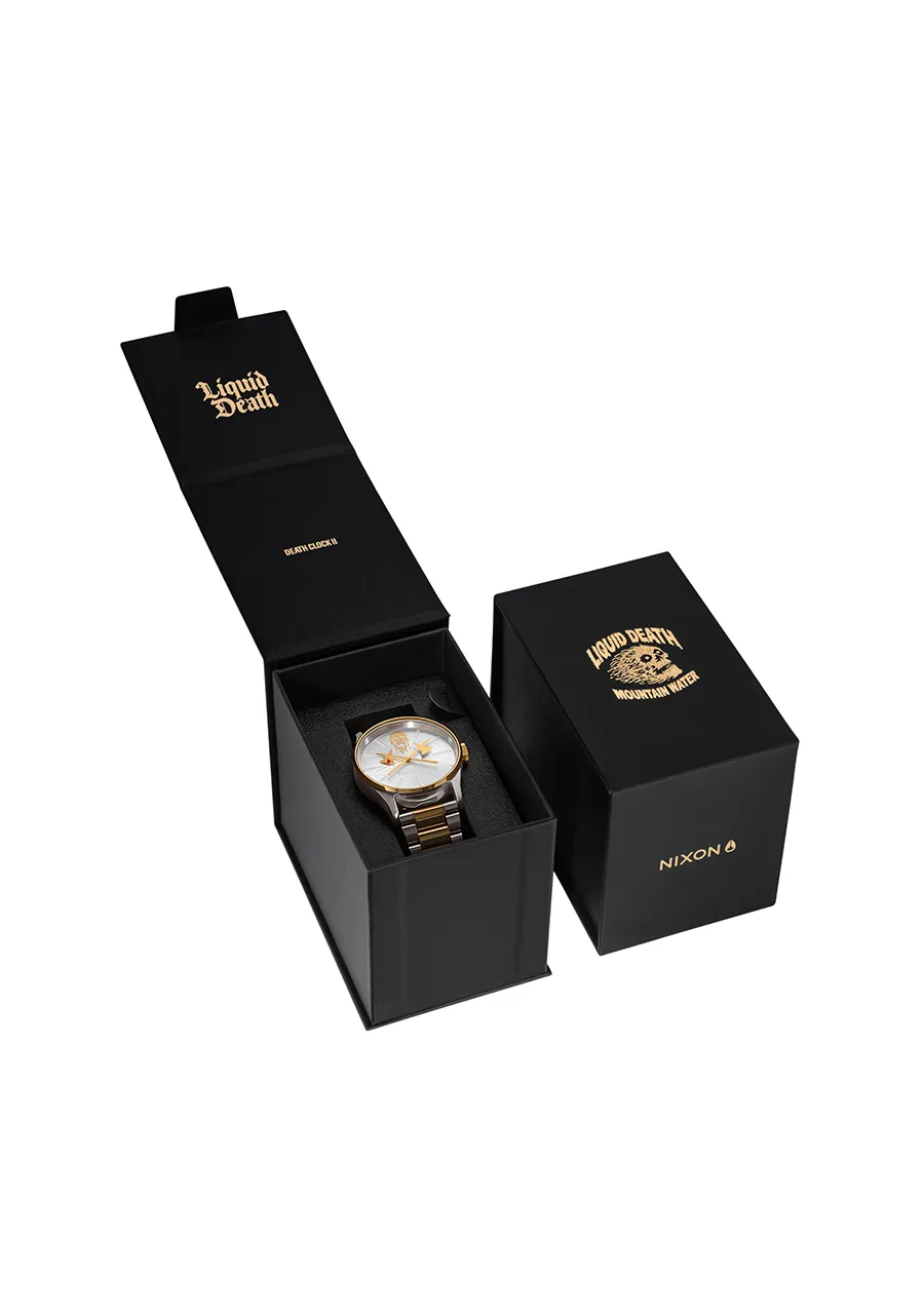 Gold and Silver Liquid Death Sentry - Enhanced E-Commerce Product Title