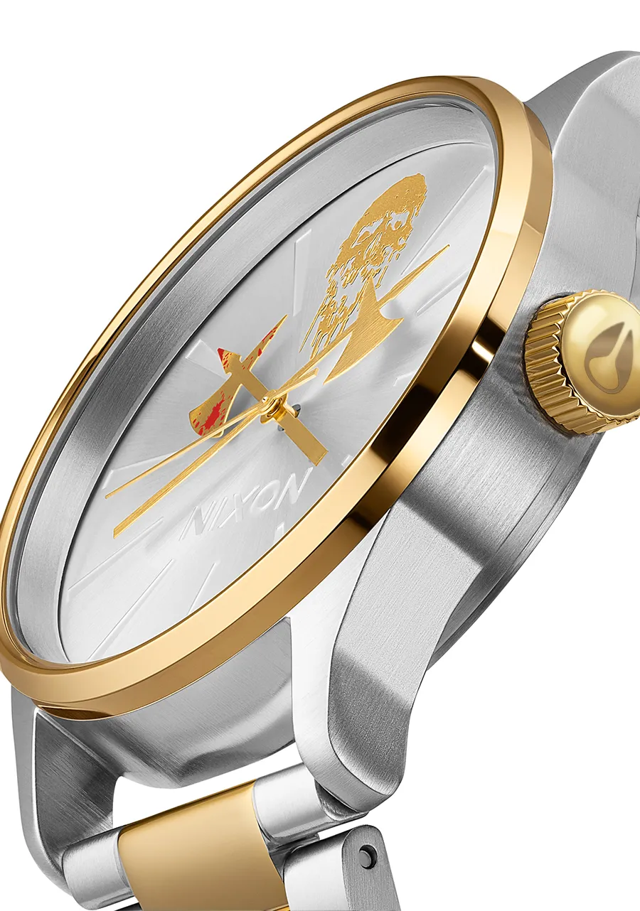 Gold and Silver Liquid Death Sentry - Enhanced E-Commerce Product Title
