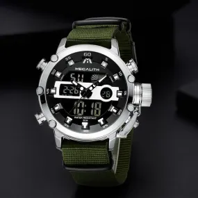 MEGALITH Sport Waterproof Men's Watches With Luminous Dual Display and Alarm