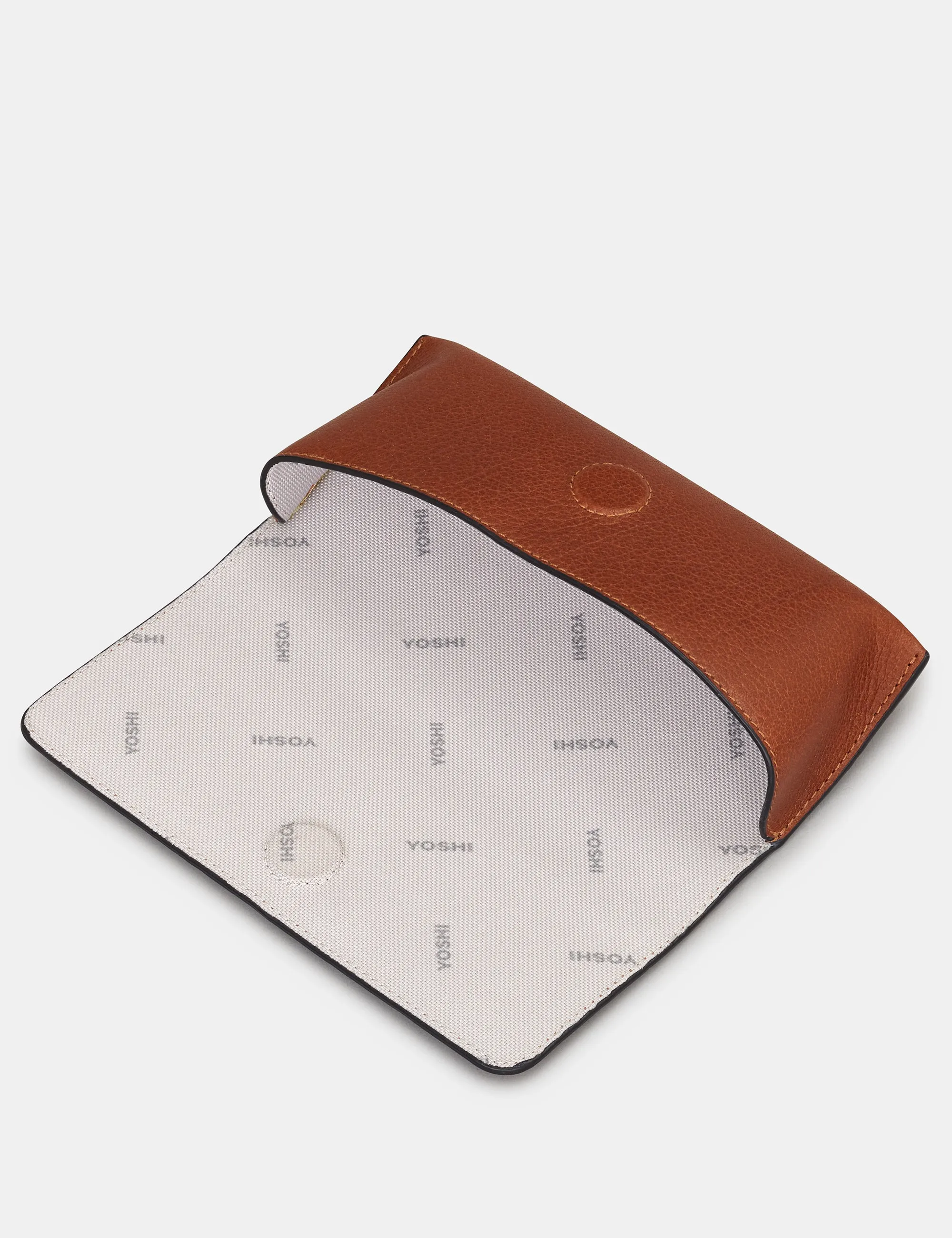 Mod Target Brown Leather Glasses Case