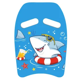 MoKo Swim Kickboard Cartoon Mermaids Swimming Training Kick Board Pool Exercise Equipment Promote Natural Swimming Position Water Fun Tool for Kids Shark Blue