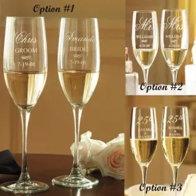 Mr. And Mrs. Wedding Toasting Flutes