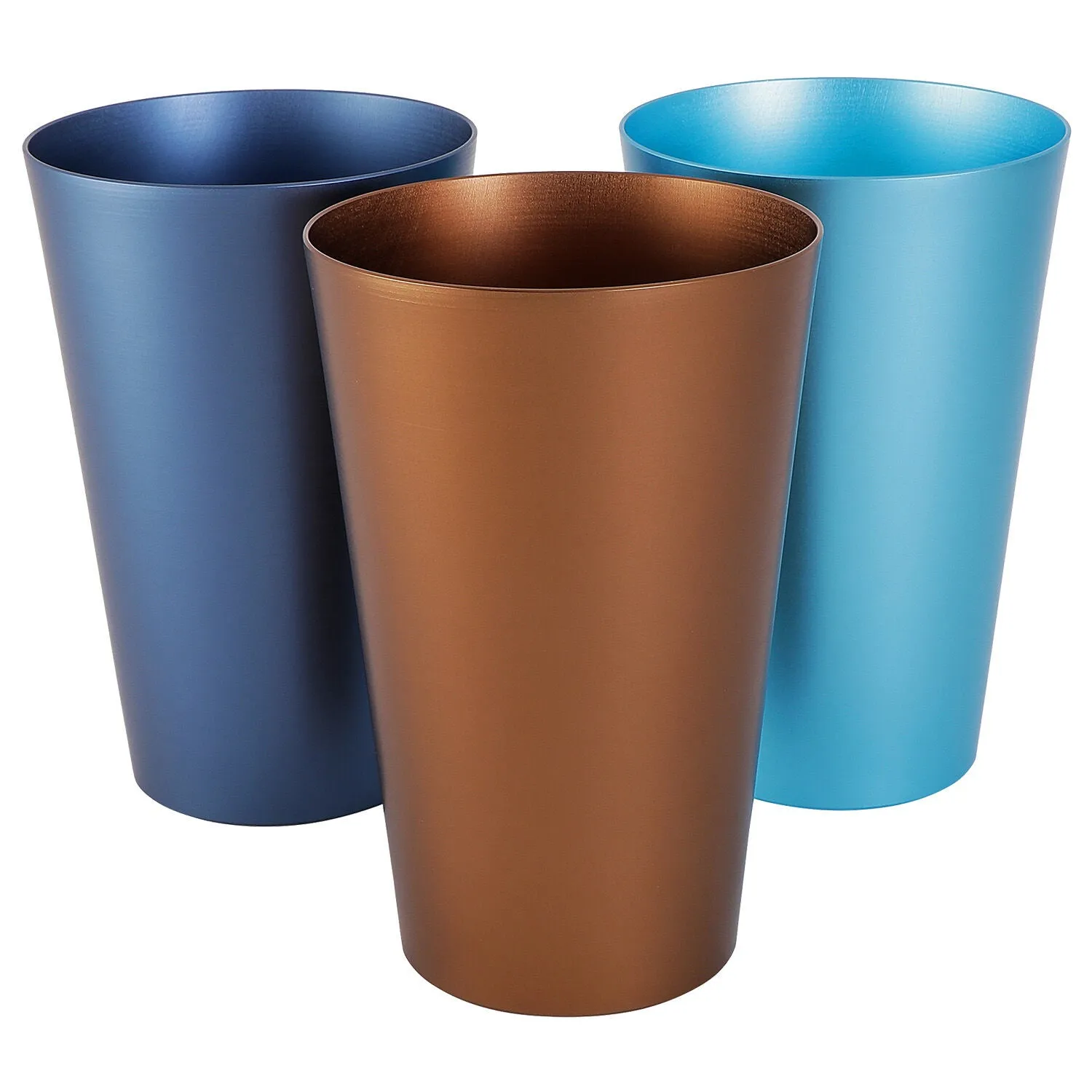 Multicolored Metallic Aluminum Tumblers (Set of 3)