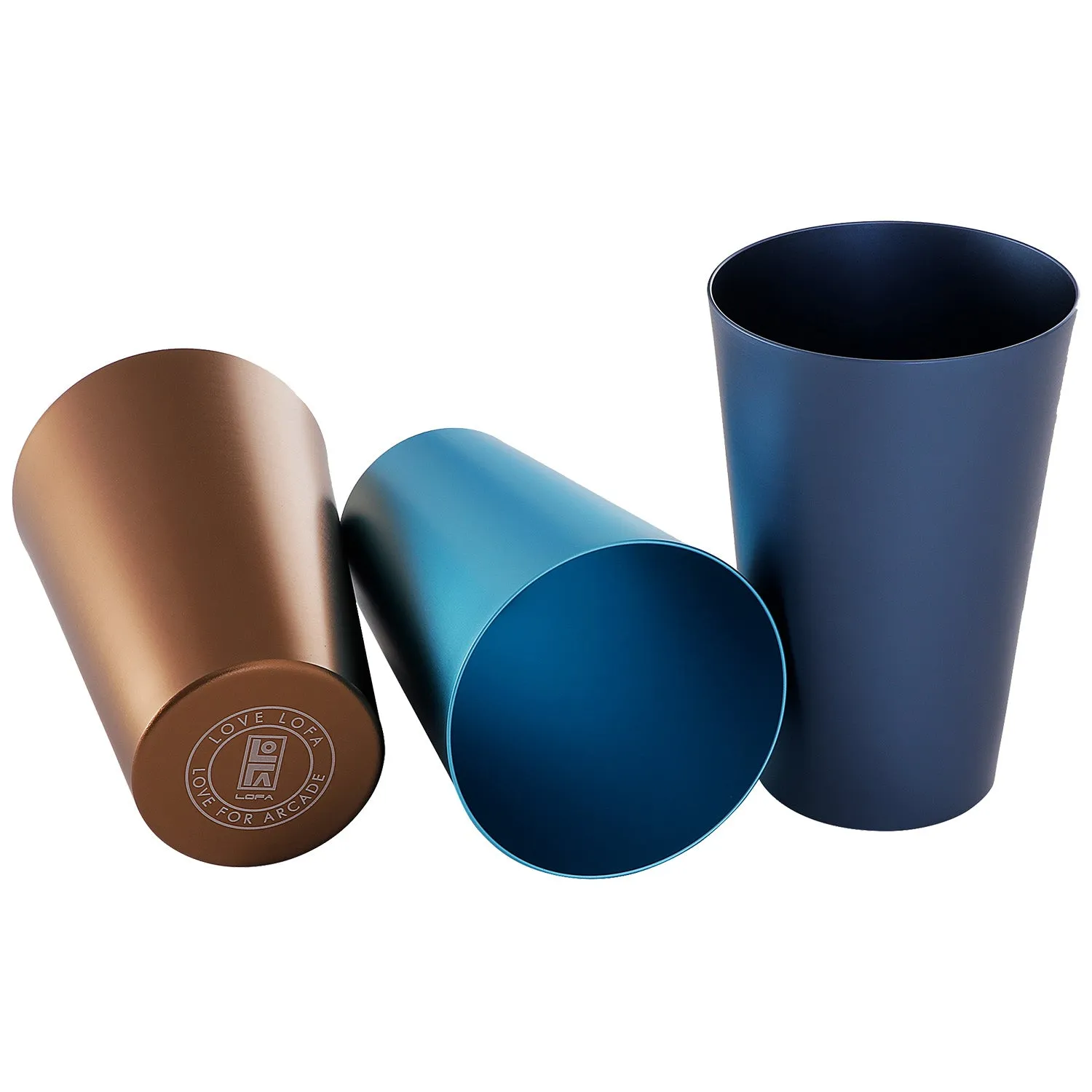 Multicolored Metallic Aluminum Tumblers (Set of 3)