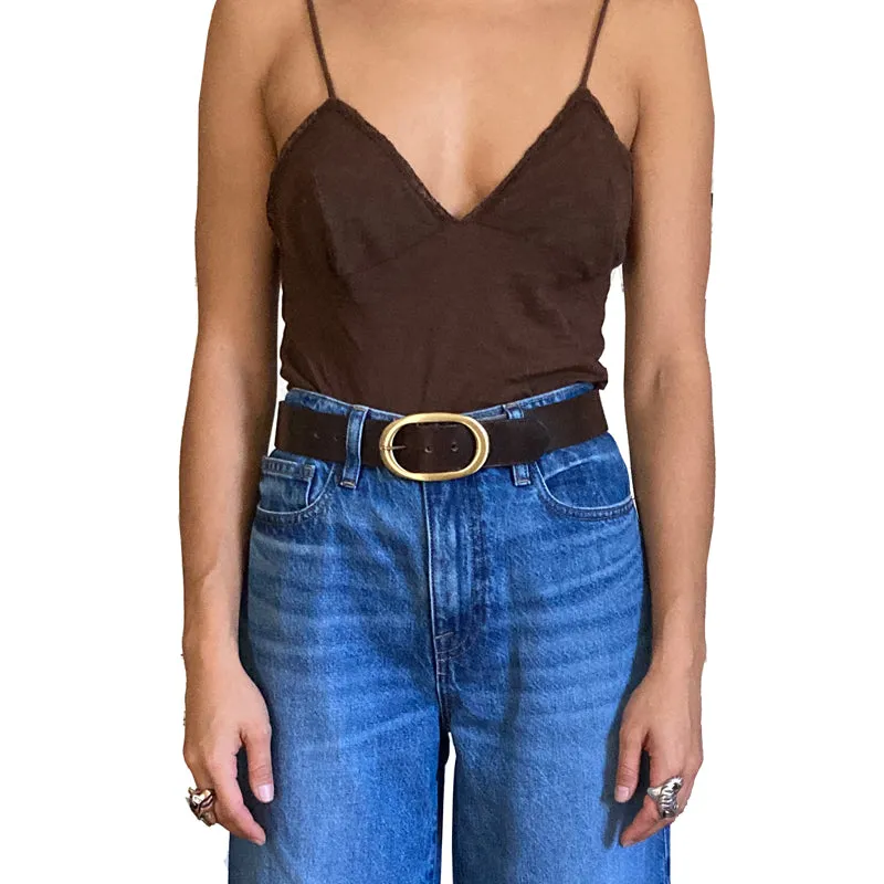 Oval Classic -Tan Suede