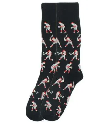 SF292 Black Baseball Player Socks