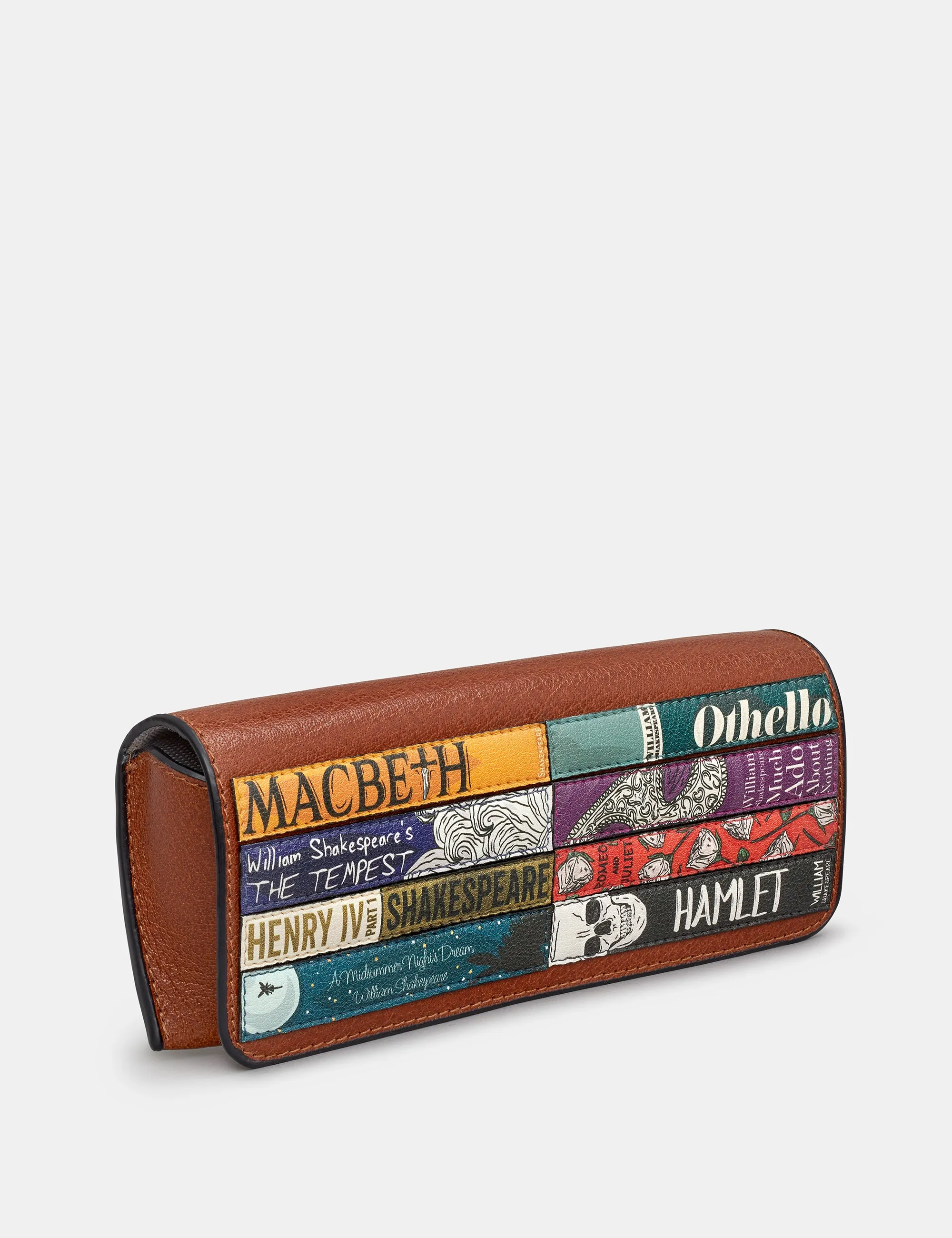 Shakespeare Bookworm Brown Leather Glasses Case