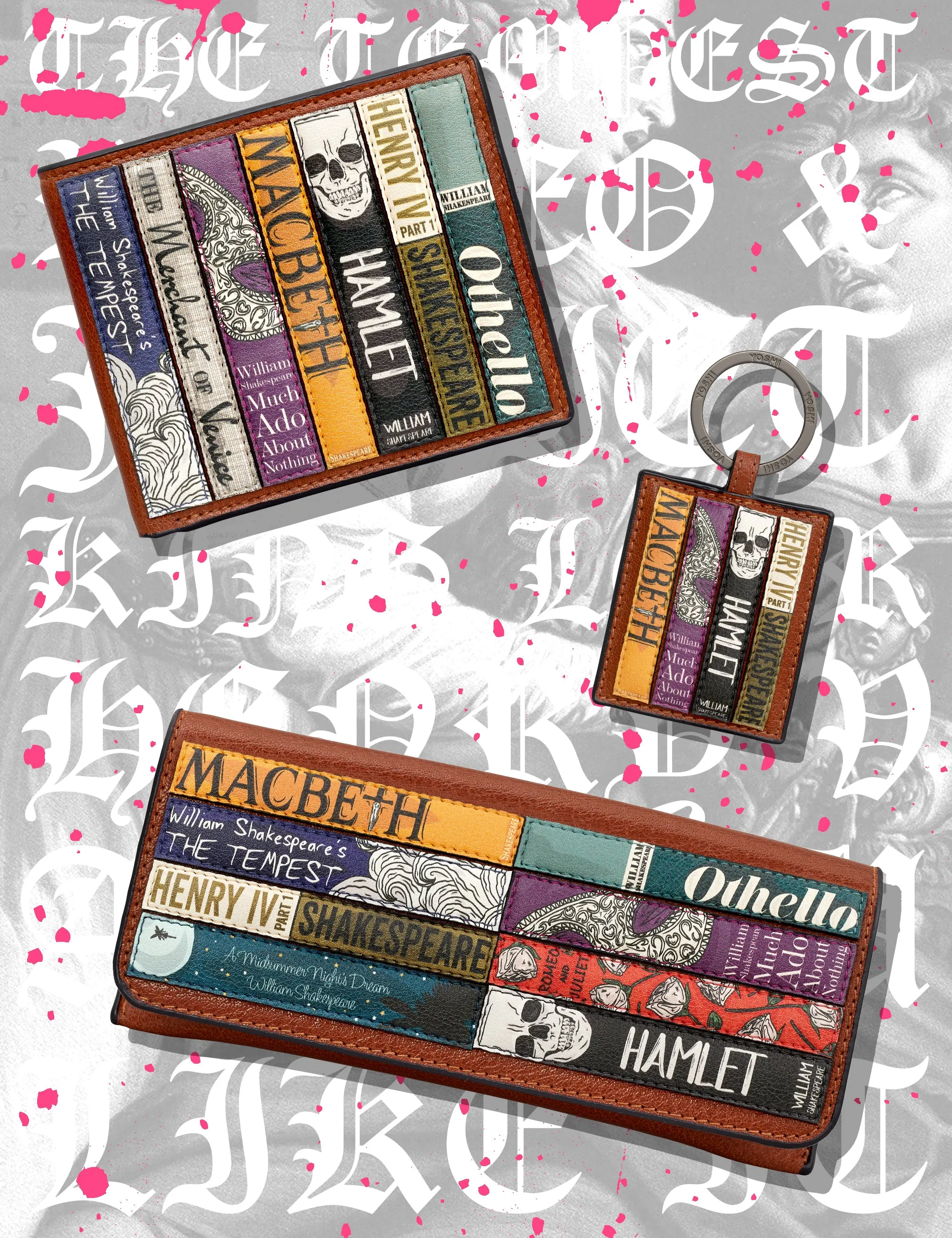 Shakespeare Bookworm Brown Leather Glasses Case