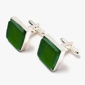 Smart Glass Cufflinks: Pine / Silver