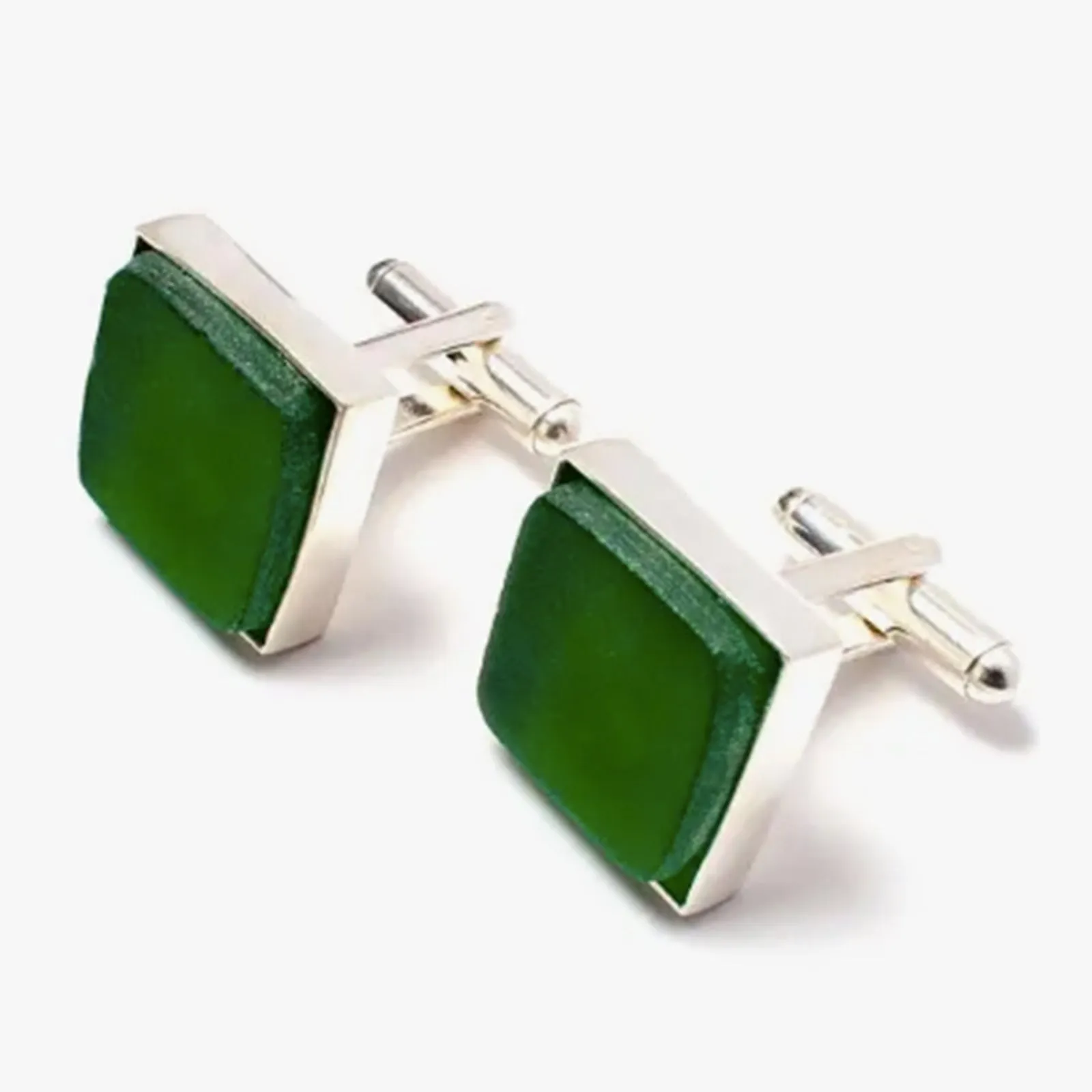 Smart Glass Cufflinks: Pine / Silver