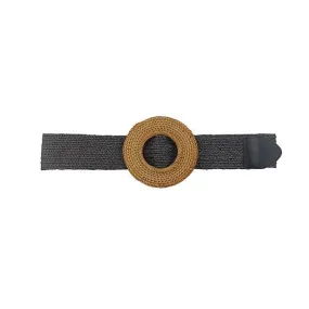 Tighten Up Modern Straw Belt Wide Round Buckle