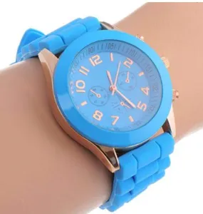 W341 Fashion Blue Silicone Collection Quartz Watch