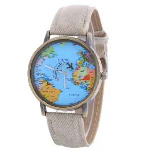 W534 Beige Band Globe Collection Quartz Watch