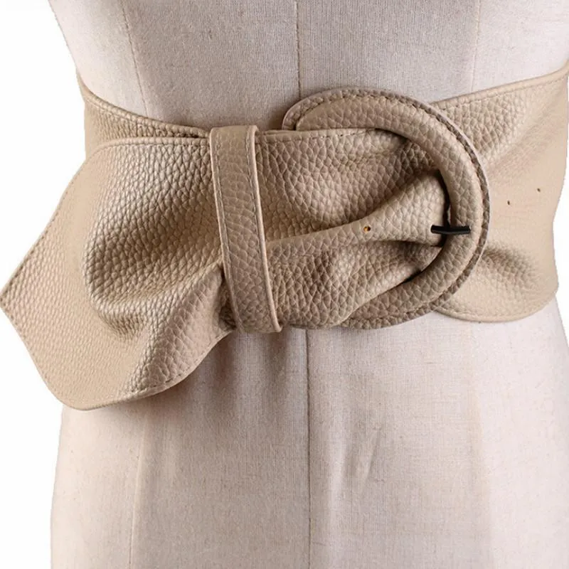 Waist Belts Wide Leather Blouse Dresses Buckle Ladies Black Red Yellow Camel Long Belt for Women
